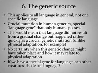 The origins of language | PPTX