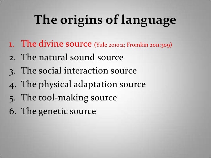 The origins of language