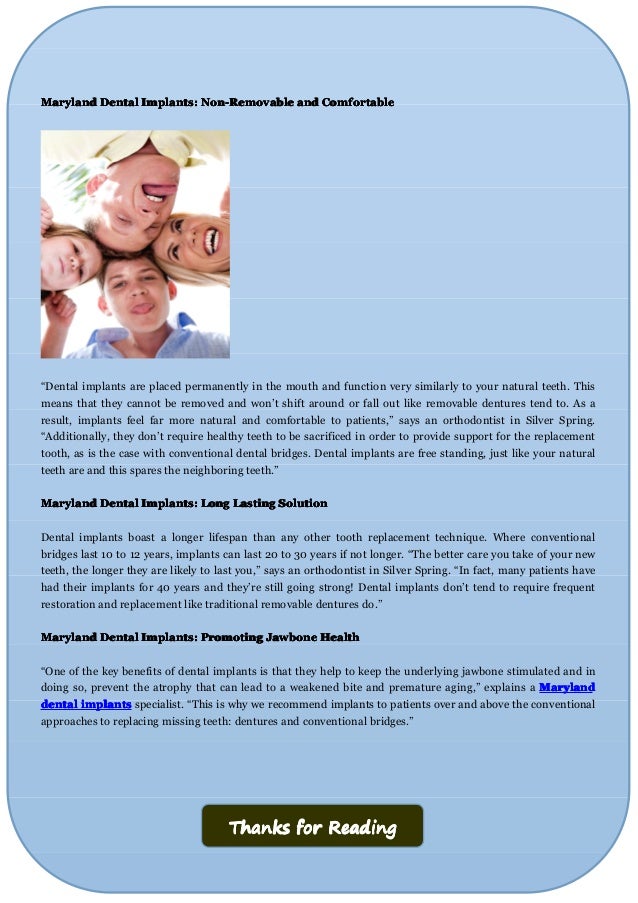 The Orthodontist in Silver Spring Explains the Benefits of Dental Imp…