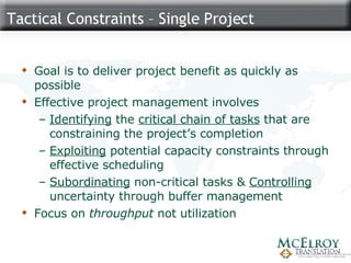 Theory of Constraints and Project Management: Challenging the Dominant ...