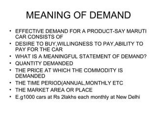 Demand Statement Theory Of Demand | PPT