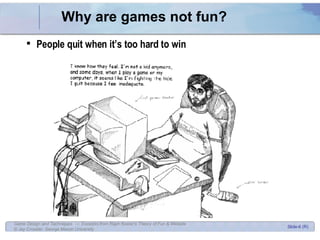 Why are games not fun? People quit when it’s too hard to win 