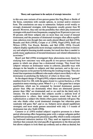 Theory and experiment in the analysis of strategic interaction by ...
