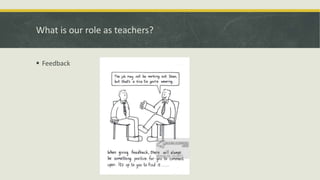 What is our role as teachers?
 Feedback
 