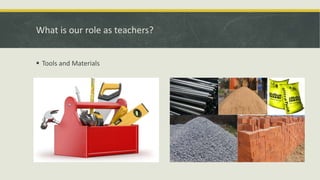 What is our role as teachers?
 Tools and Materials
 