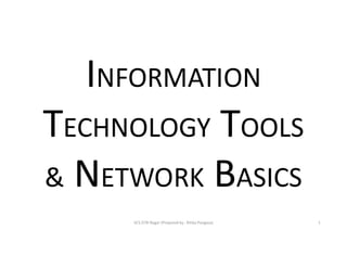 basic of computer and information technology tools & network basics | PDF