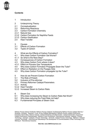 Theory of Carbon Formation in Steam Reforming | PDF