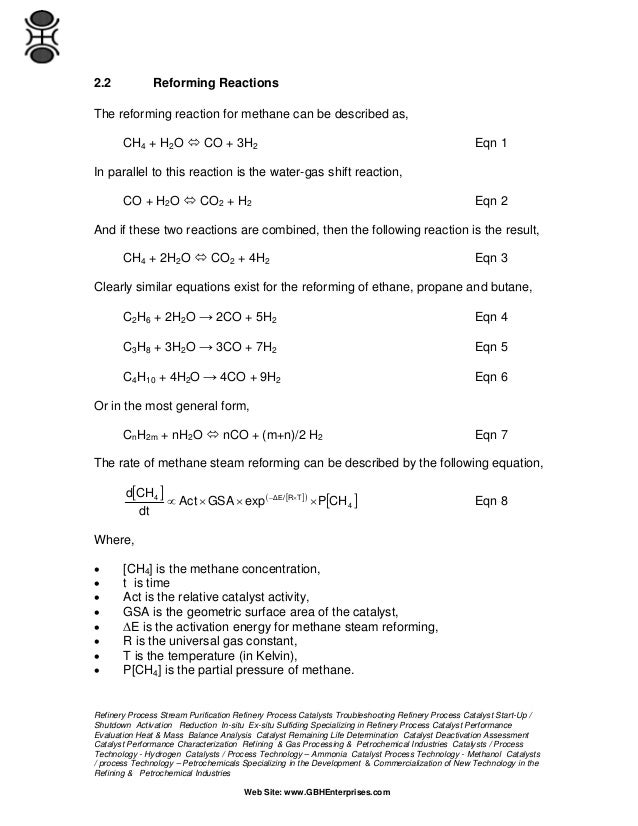 Theory Of Carbon Formation In Steam Reforming