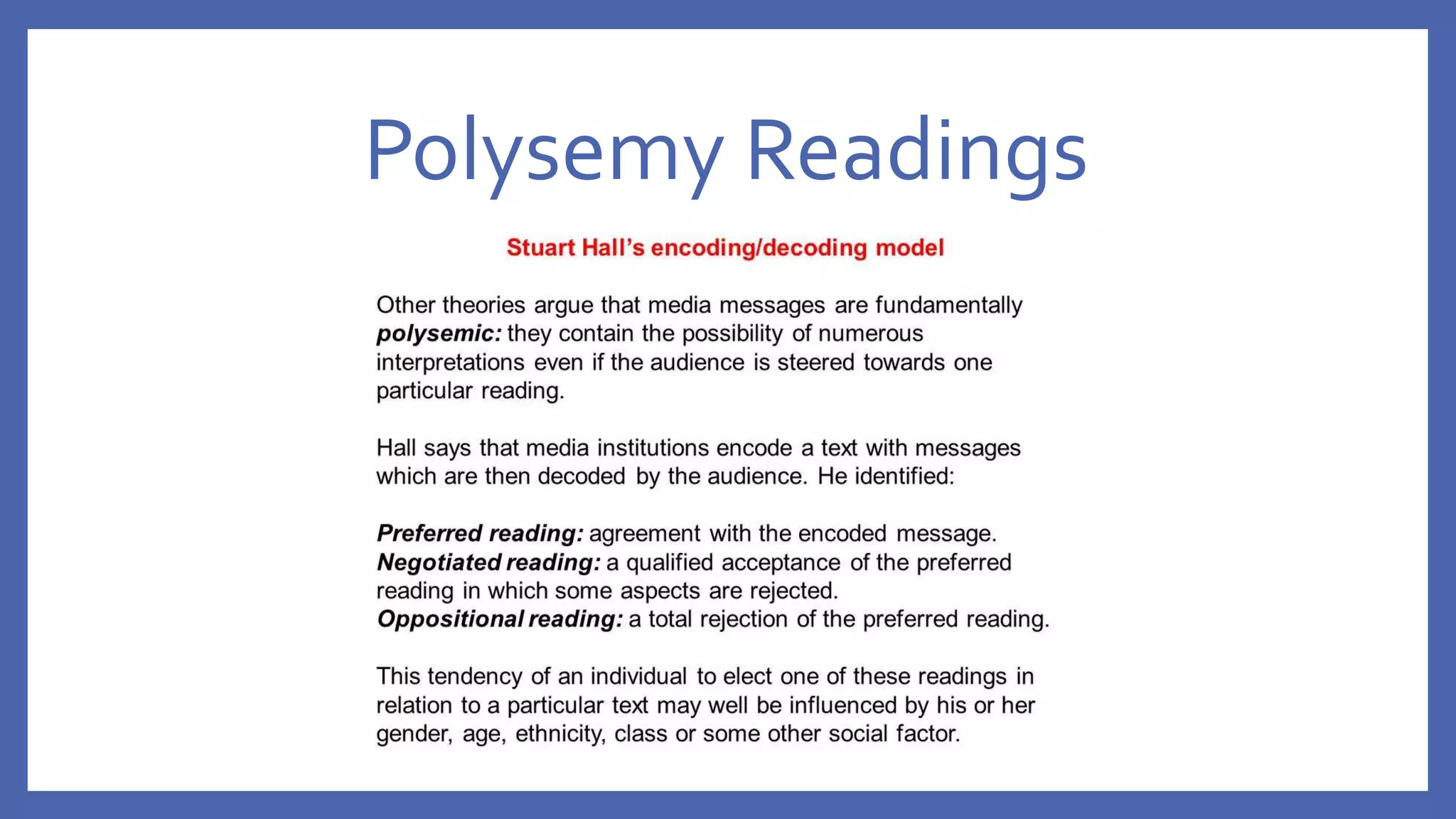 Polysemy Readings
 