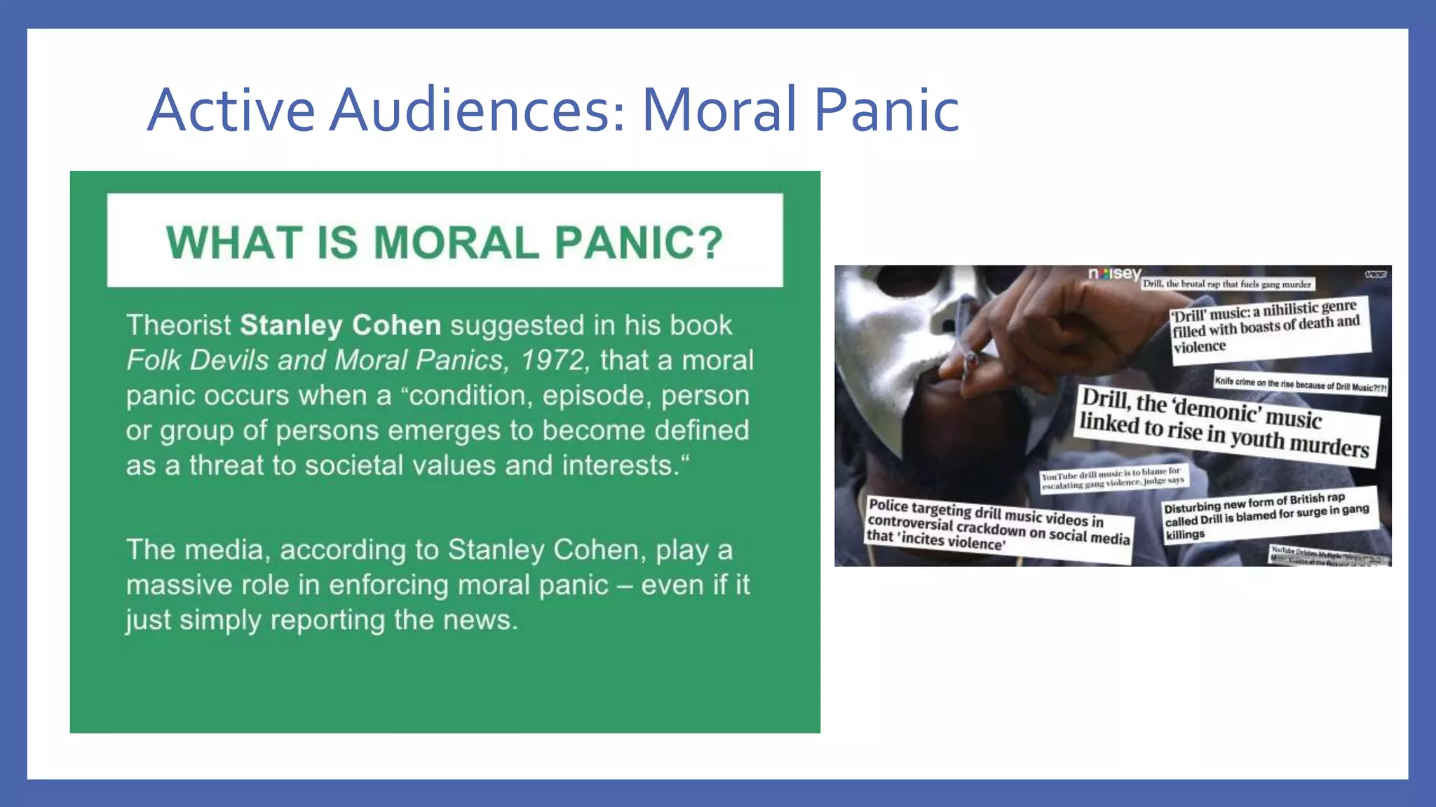 Active Audiences: Moral Panic
 