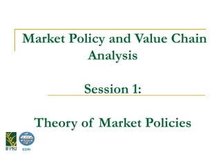 Market Policy and Value Chain
Analysis
Session 1:
Theory of Market Policies
EDRI
 