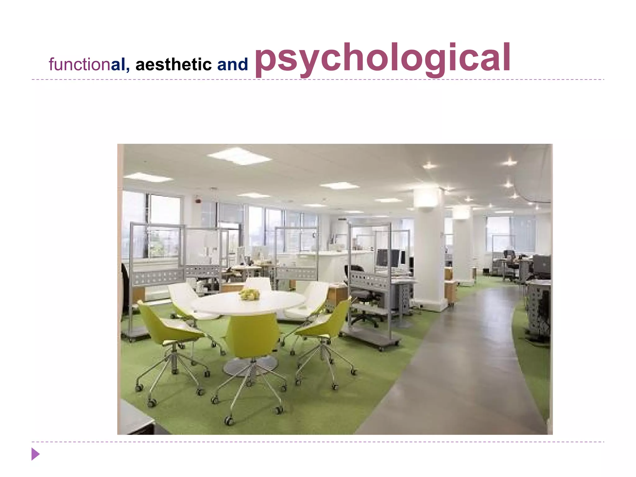 functional, aesthetic and psychological
 