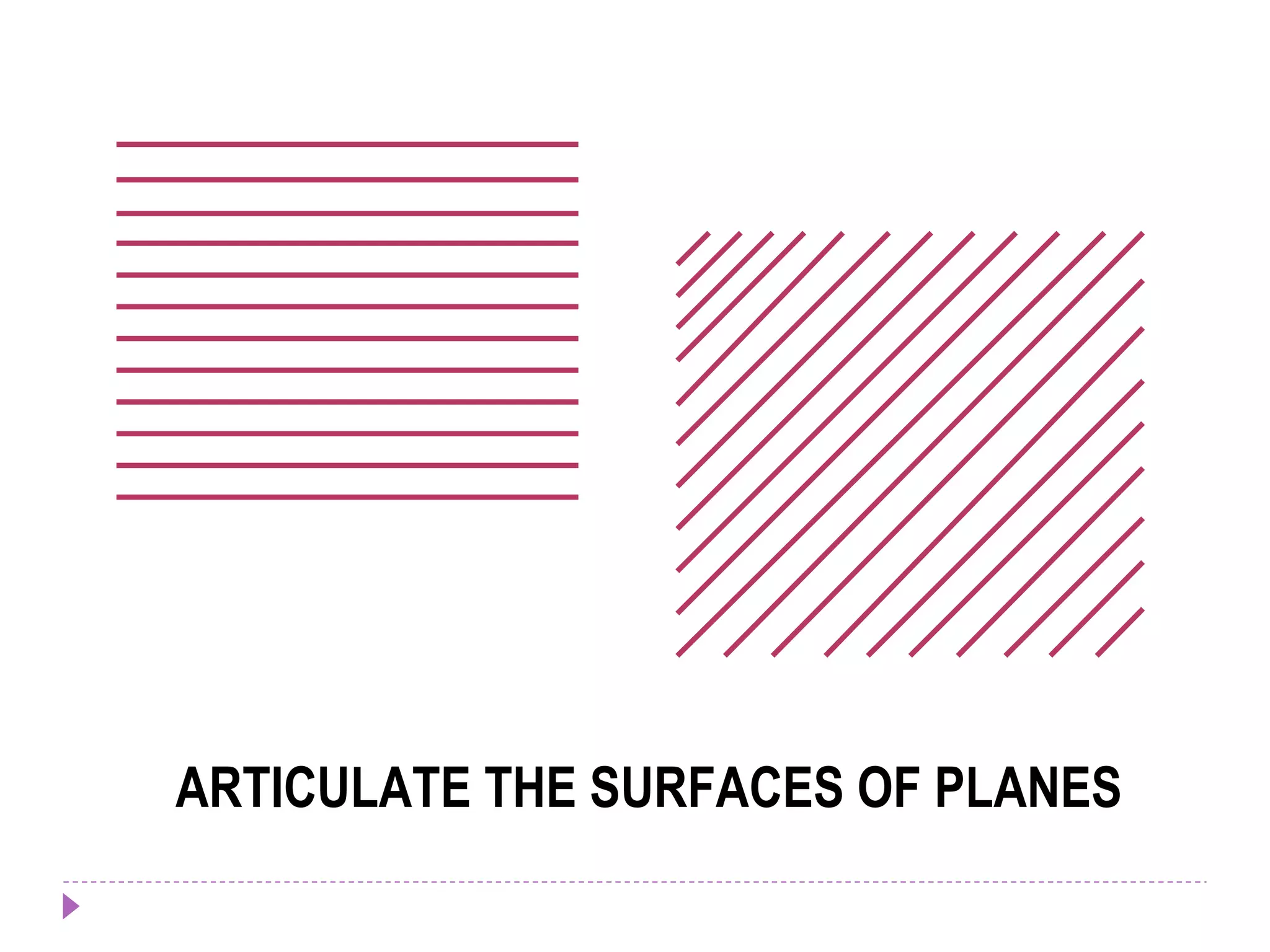ARTICULATE THE SURFACES OF PLANES
 