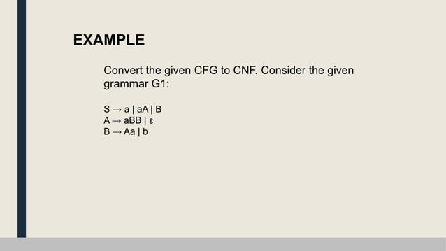 CFG to CNF | PPTX