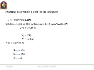 Theory of Automata and formal languages Unit 3 | PPTX