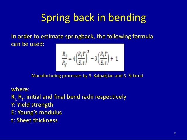 tube bending spring back chart