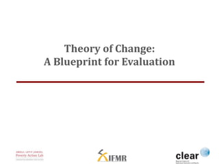 Theory of Change: 
A Blueprint for Evaluation 
 
