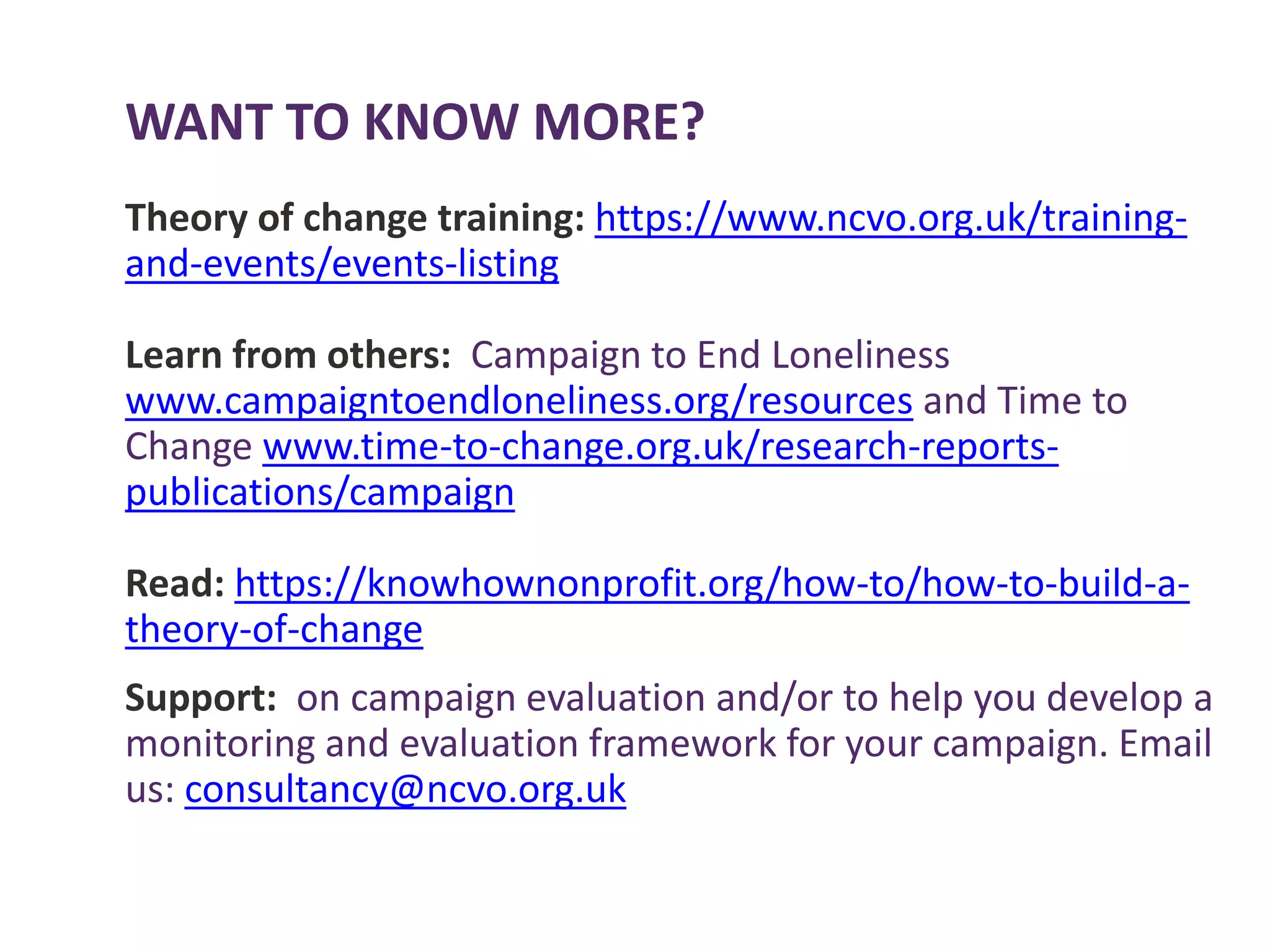 Developing a theory of change | PPTX | Science