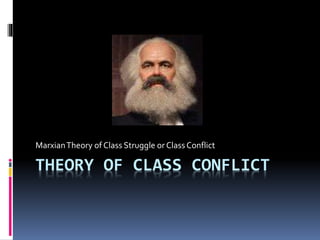 Marxian Theory of Class Struggle or Class Conflict 
THEORY OF CLASS CONFLICT 
 