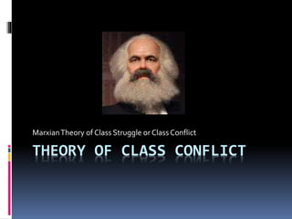 THEORY OF CLASS CONFLICT
MarxianTheory of Class Struggle or Class Conflict
 