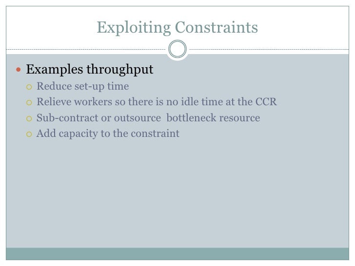 Theory of Constraints