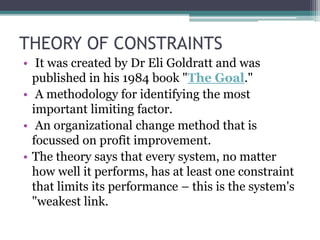 Theory Of Constraints Ppt