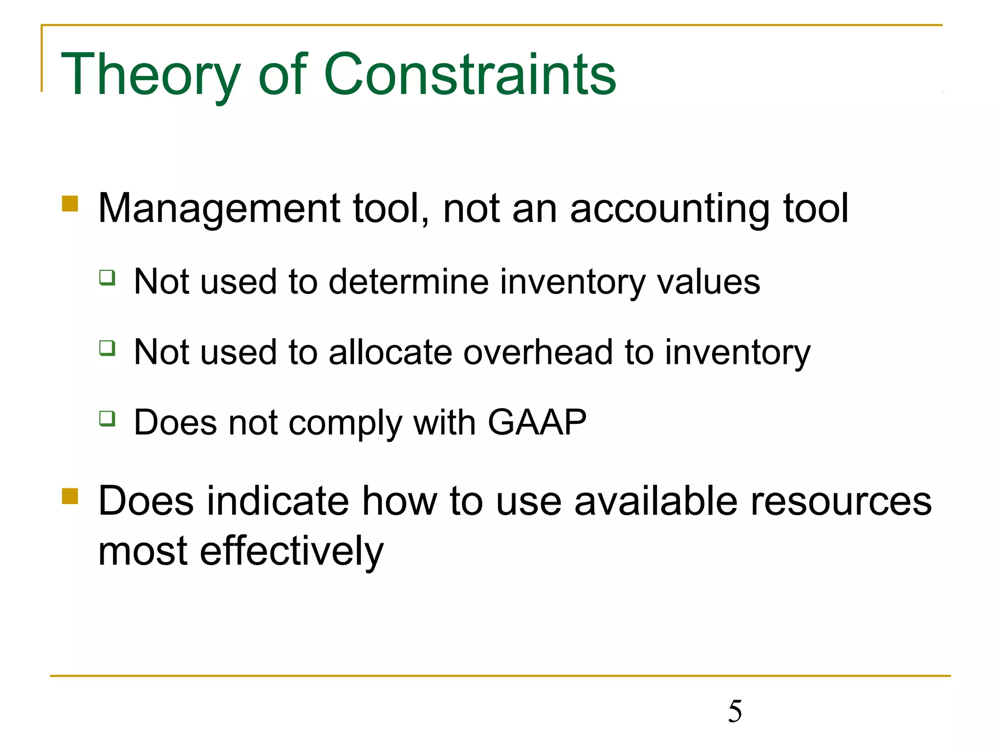 Theory of constraints | PPT | Logistics | Business