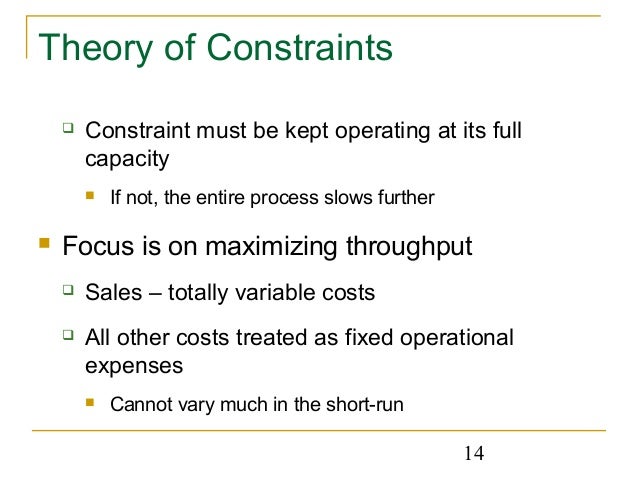 Theory of constraints