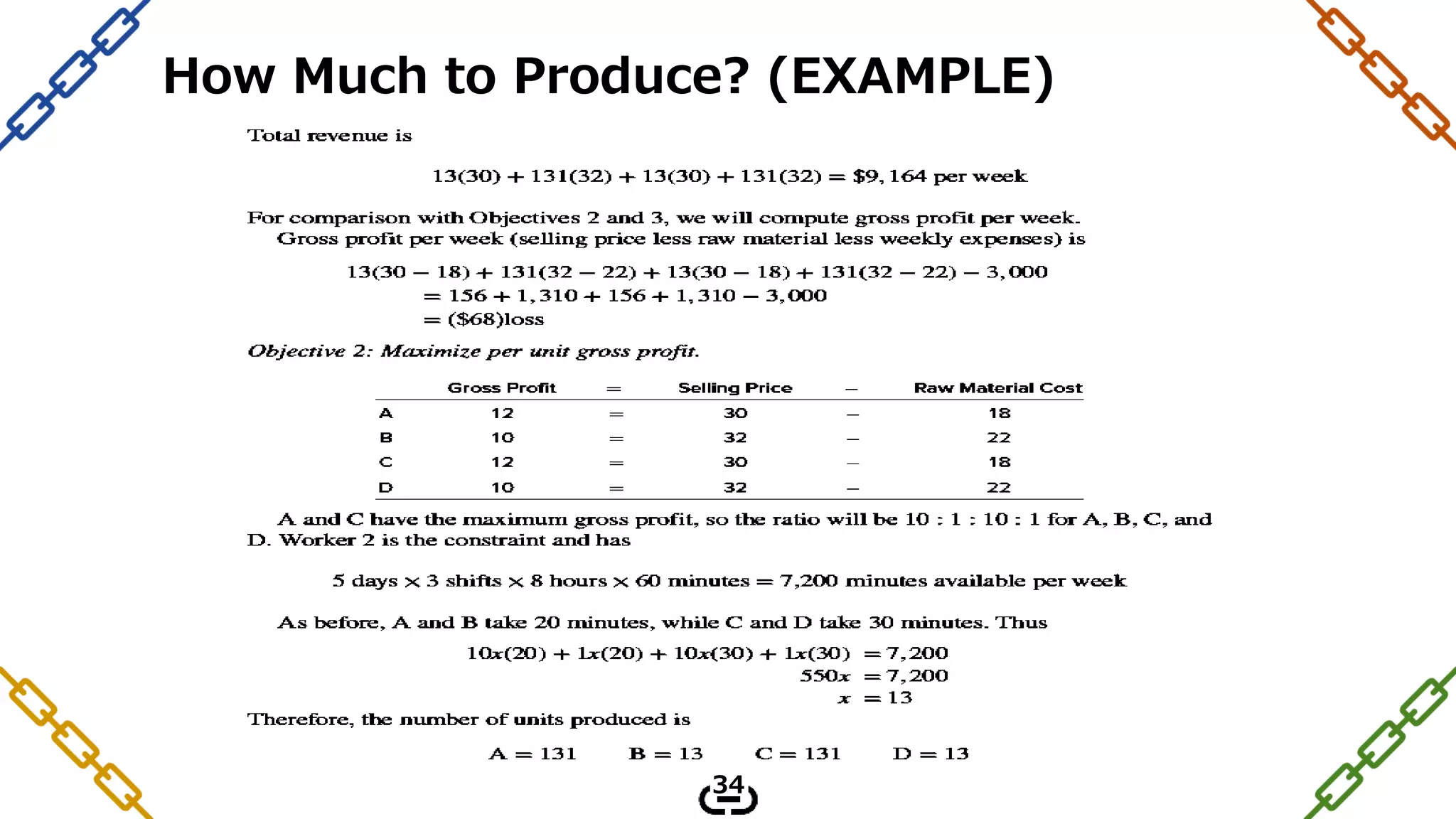 How Much to Produce? (EXAMPLE)
34
 