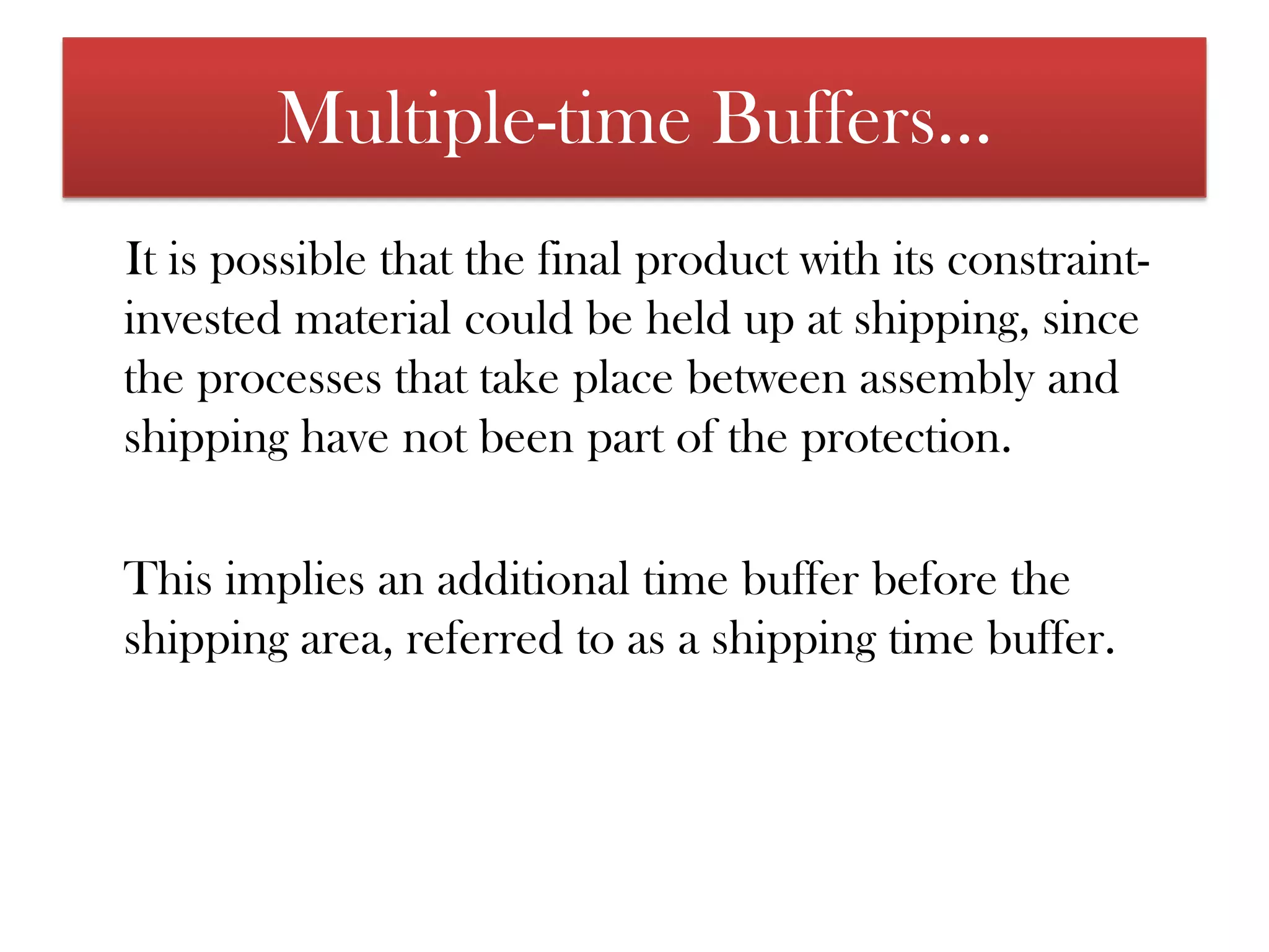 Multiple-time Buffers…The subassembly is then assembled with component 3 after it is processed from raw material. 