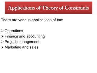 Theory Of Constraints Ppt