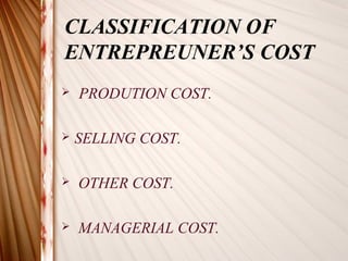 Theory of cost | PPT