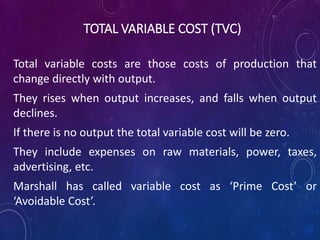 Theory of cost