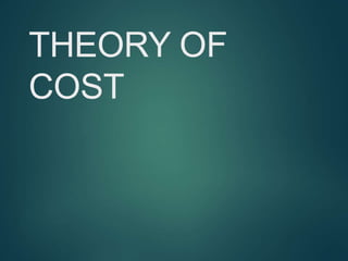 THEORY OF
COST
 