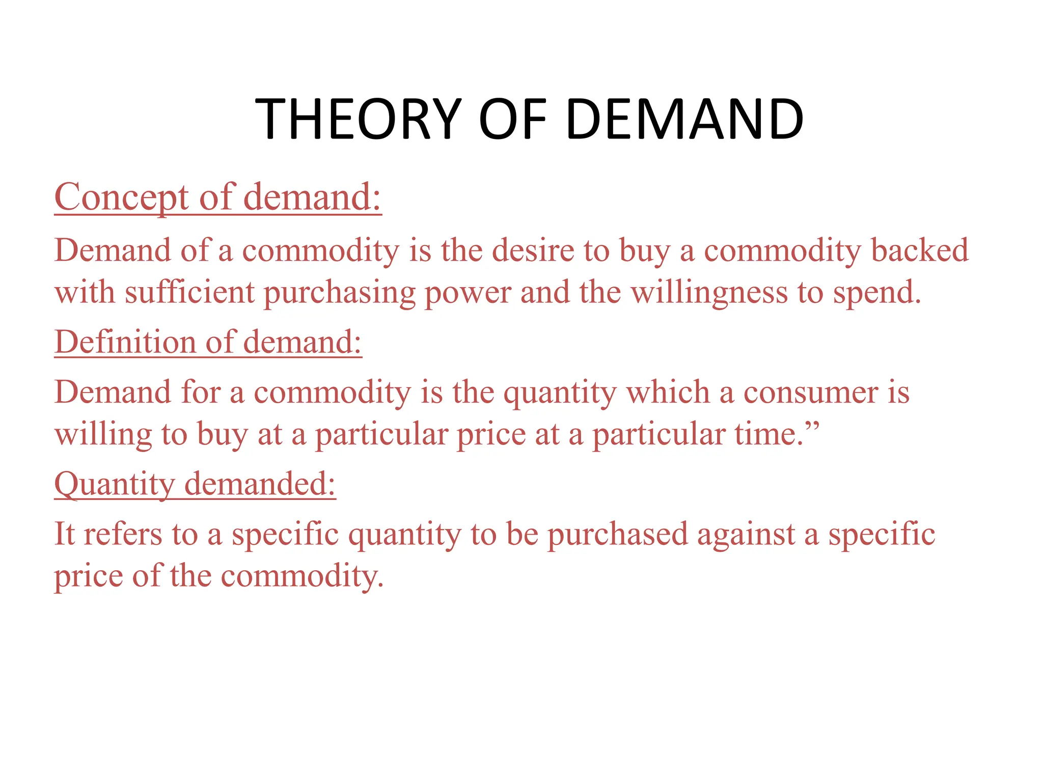 supply demand demand is the combination of desire... THEORY OF DEMAND-PPT class 11 economicsz | PDF
