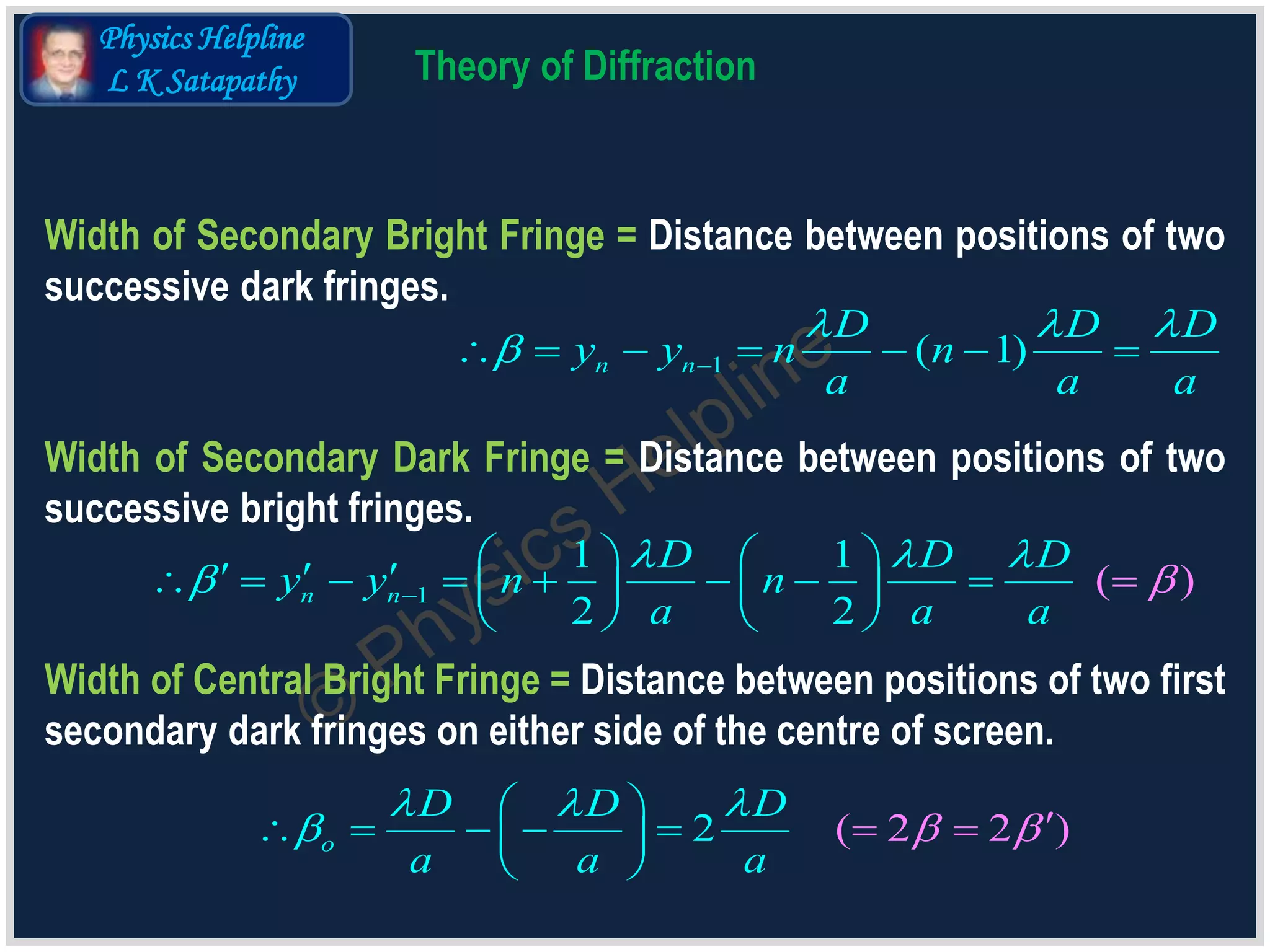 Theory of Diffraction Fringes | PPT