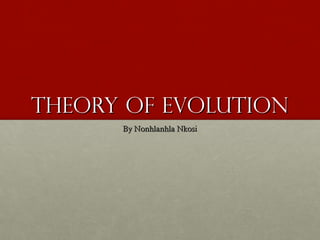 Theory of Evolution
By Nonhlanhla Nkosi

 