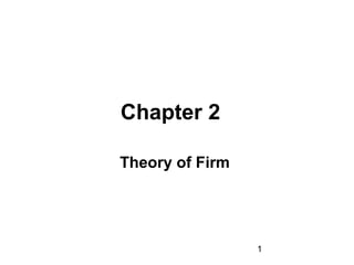 Chapter 2
Theory of Firm

1

 