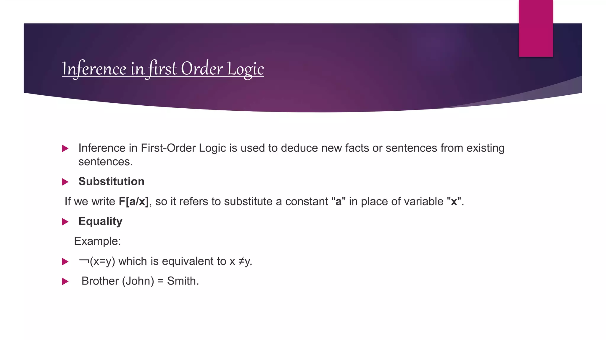 Theory of first order logic | PPT
