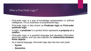 Theory of first order logic | PPT