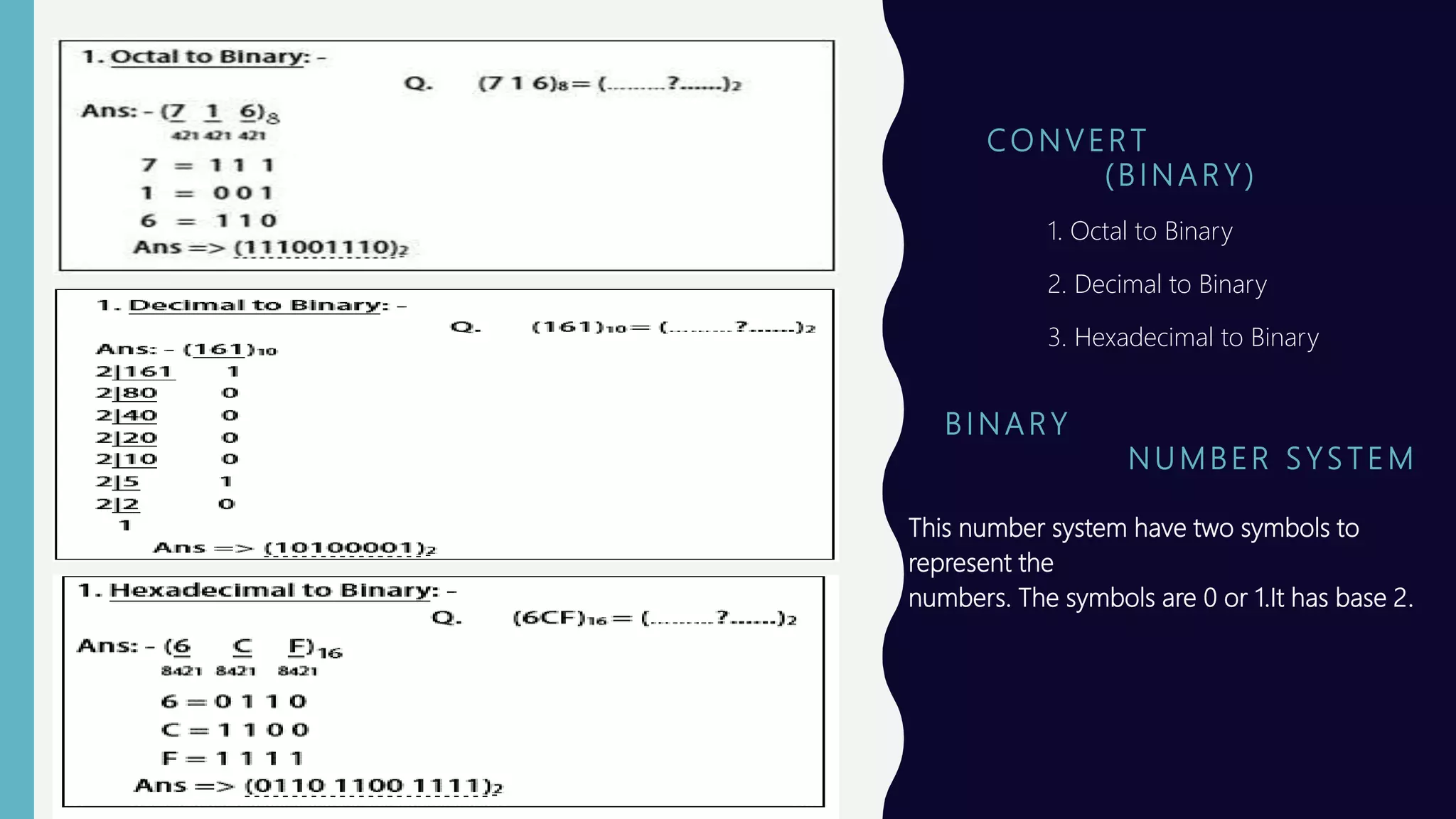 Number System (Binary,octal,Decimal,Hexadecimal) | PPTX