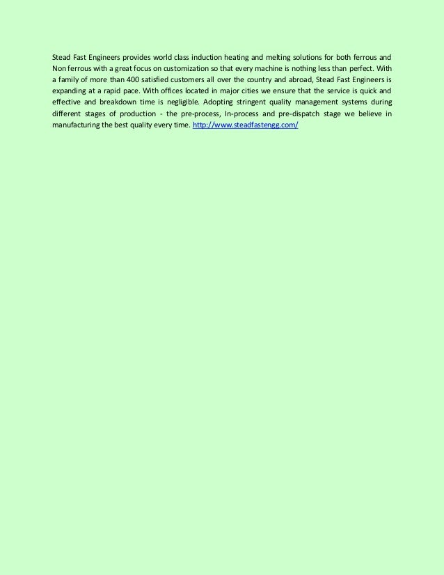 Theory of induction heating by stead fast engineers