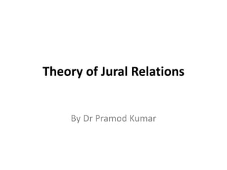 Theory of Jural Relations
By Dr Pramod Kumar
 