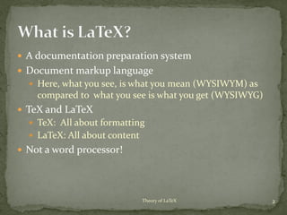  A documentation preparation system
 Document markup language
 Here, what you see, is what you mean (WYSIWYM) as
compar...