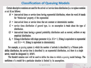 Classification of Queuing Models
34By: Jignesh Kariya
 