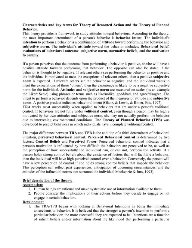 Theory of reasoned action | PDF