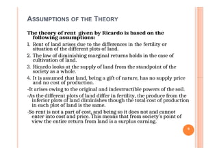 Land Rent Theorem theory of rent. Assumptions Criticism, Scarcity and differential | DOCX