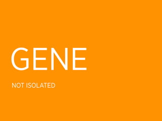 GENE
NOT ISOLATED
 