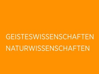 GEISTESWISSENSCHAFTEN
NATURWISSENSCHAFTEN
 