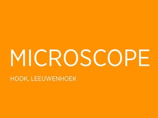 MICROSCOPE
HOOK, LEEUWENHOEK
 